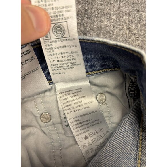 Levis Jeans Womens 24 Blue Low Pro Straight Distressed Ripped Denim Jeans - Picture 8 of 9